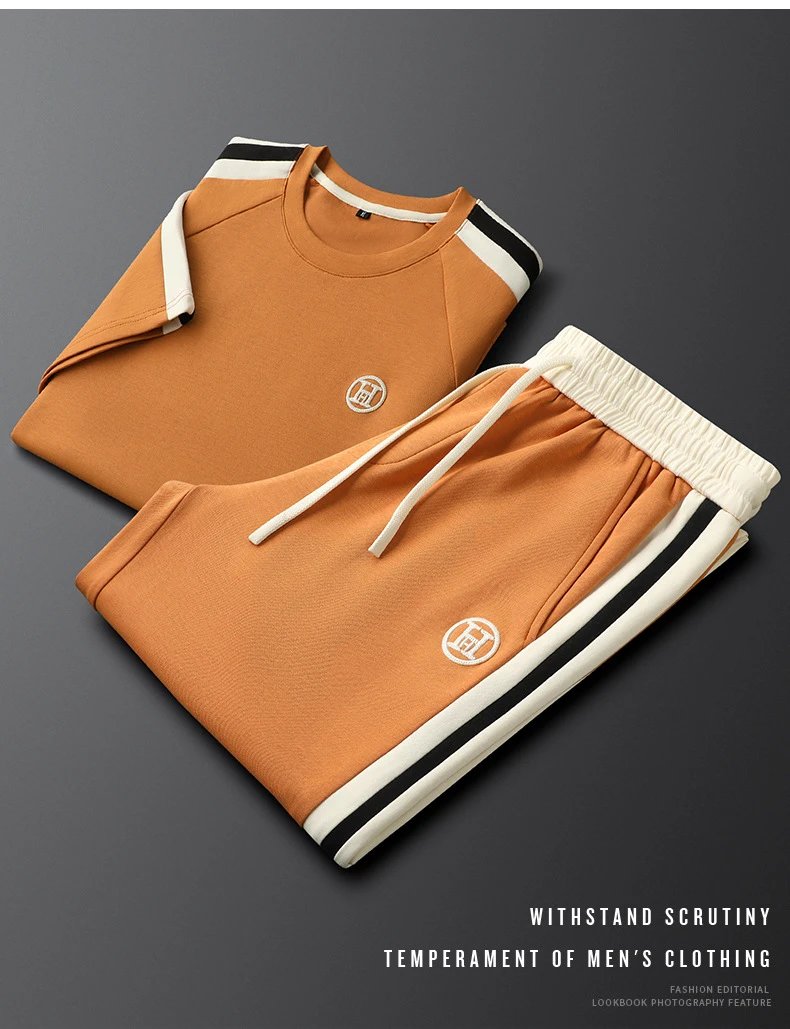 Design Sporty Stripe Set Orange Casual-Set - 6