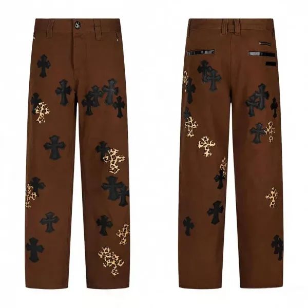 Chrome Hearts Cross-Embellished Brown Pants - 1