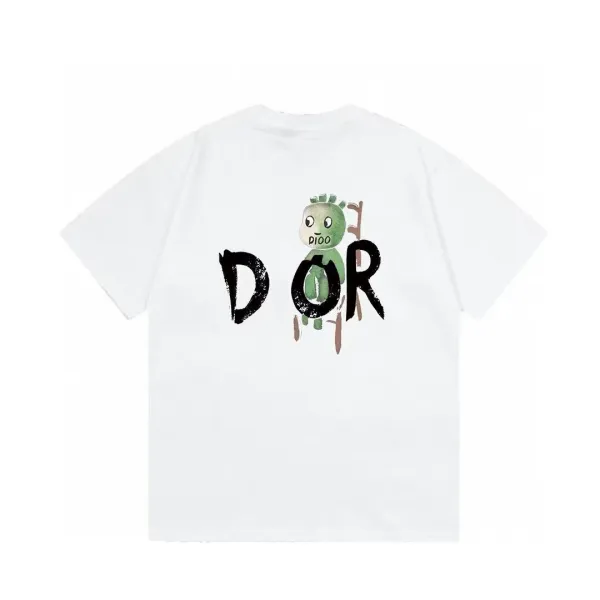 Dior x PIQOO Graphic Print White T-Shirt - 1
