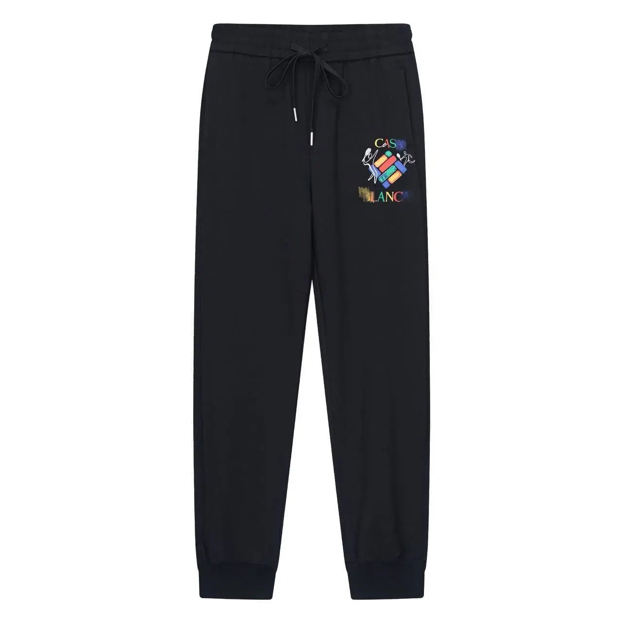 Design Graphic Print Jogger Sweatpants Black - 11
