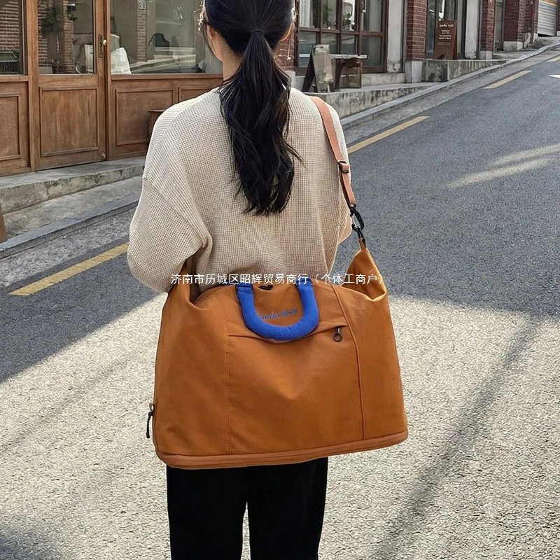 Fashionable Cotton Duffle Bag - Chic Travel & Commute Shoulder Luggage, Lightweight Yoga Gym Crossbody, Carry-On Bag