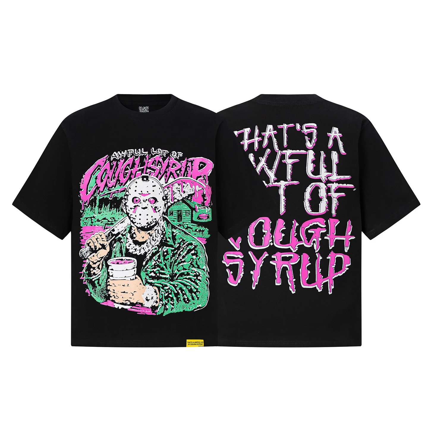 Design That's A Awful Lot Of Cough Syrup Surf Shop White Graphic T-Shirt T-Shirts - 3