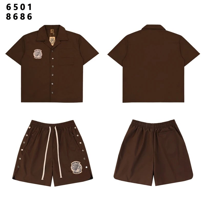 Design Saint Vanity Utility Shirt and Shorts Set Gray Sets - 12