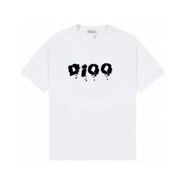 Dior Dior Logo Distressed Print White T-Shirt - 1