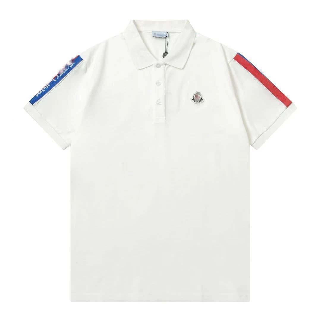 Moncler Polo White with Logo Print Polo Shirt - 6