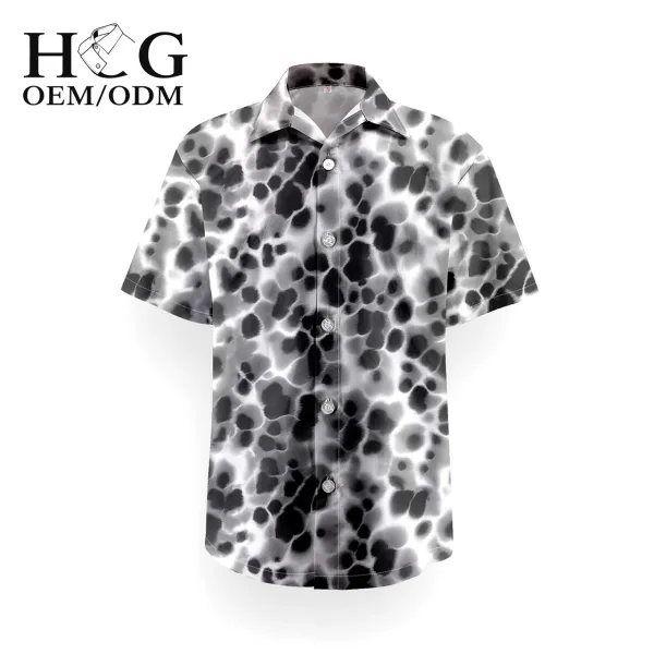 Design H&G Abstract Print Short-Sleeve Button-Up Shirt - 1