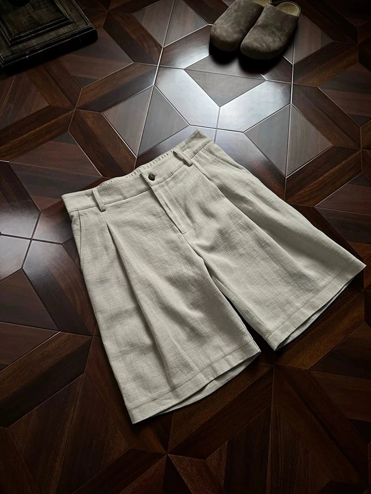 Design Pleated Tailored Shorts Black - 10