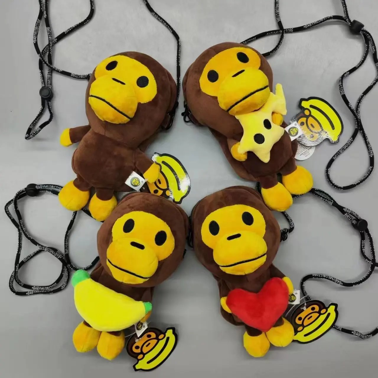 A Bathing Ape Baby Milo Donut Plush Crossbody Bag Brown - 3
