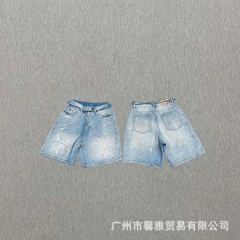 Design Wide-Leg Distressed Jeans with Contrast Pocket Accents Blue - 15