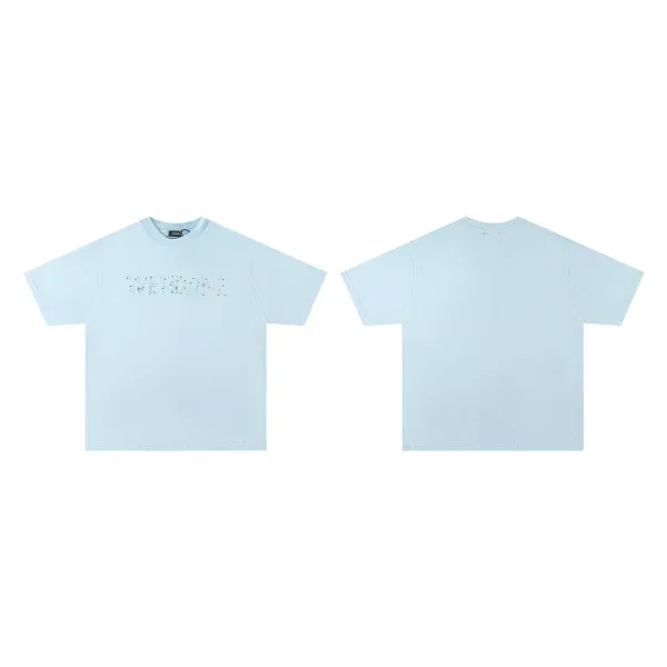 Design Welldone Double Logo Pixelated Print Black T-Shirt T-Shirts - 16