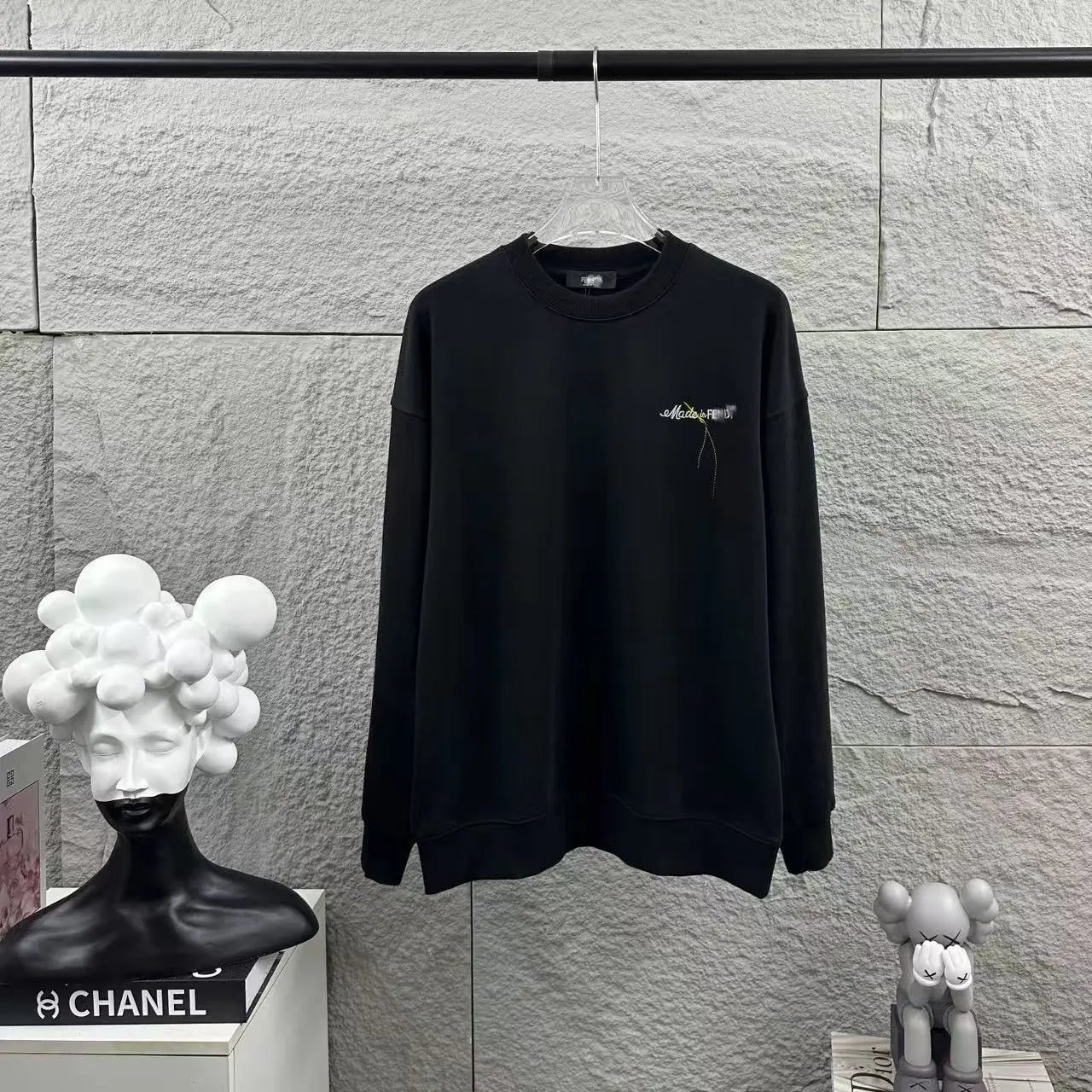 Fendi Teddy Bear Print Black Hoodie - 8