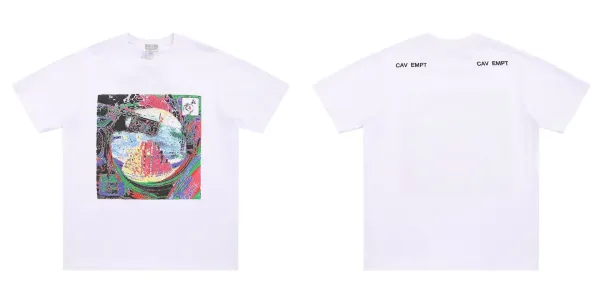 Design CAV EMPT Abstract Print White T-Shirt T-Shirts - 1