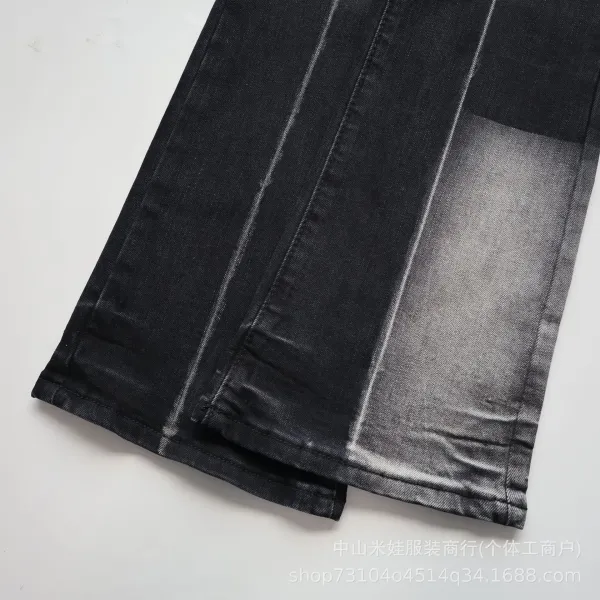 Design Splatter Print Flared Jeans Black - 14