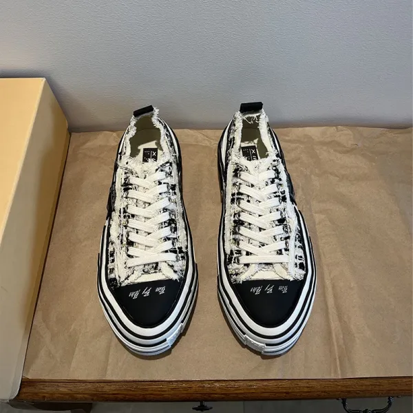 Design Mule Sneaker White Distressed Canvas Platform Sneakers - 5