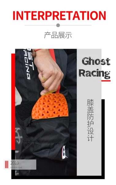 Design Ghost Racing Motorcycle Pants Black with Orange Accents Pants - 40