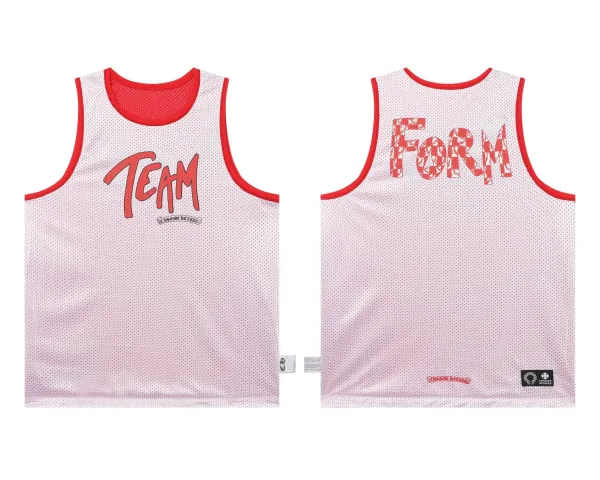 Chrome Hearts Team Form Mesh Vest Top White / Red - 1