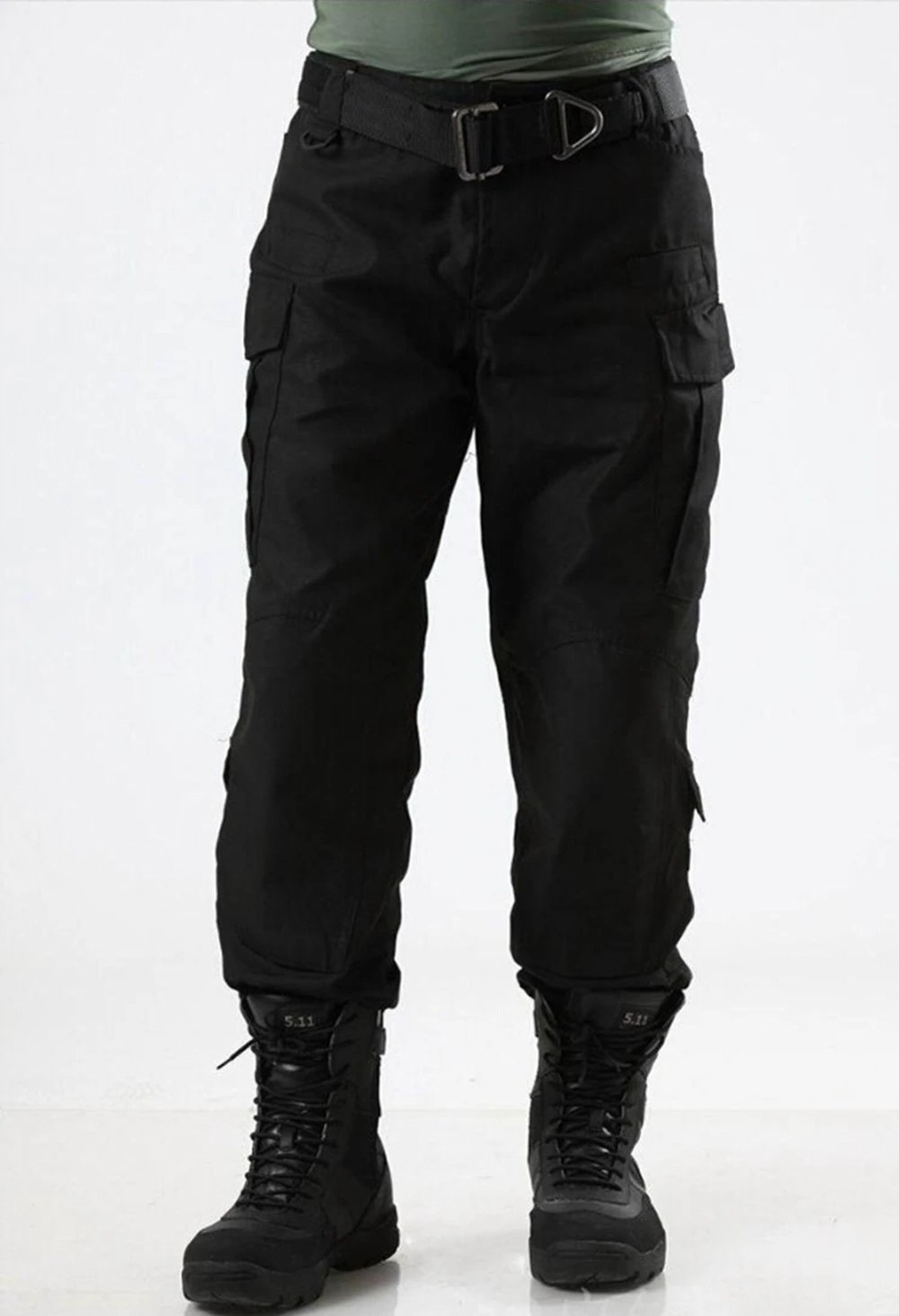 Design Multicam Camo Tactical Cargo Pants with Belt and Tan Combat Boots Pants - 4