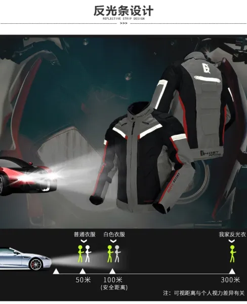 Design Ghost Racing Motorcycle Jacket and Pants Set Gray Black Red Sets - 11