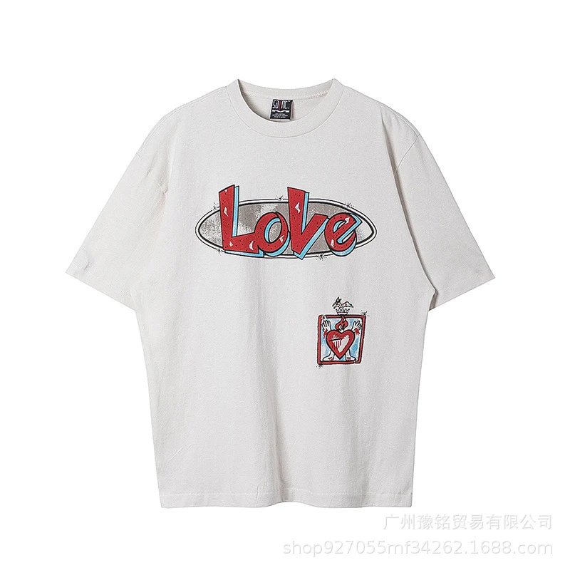 Design Saint Graphic Print Oversized T-Shirt Charcoal - 9