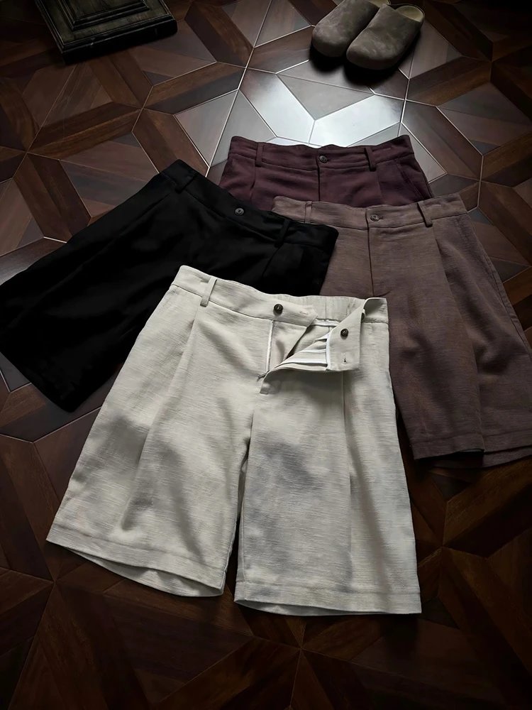 Design Pleated Tailored Shorts Black - 4