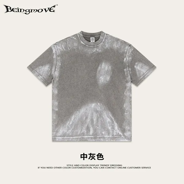 Design Beingmove Acid Wash T-Shirt Medium Gray T-Shirts - 1