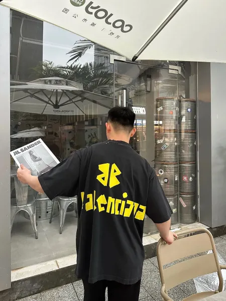 Balenciaga Logo Print Oversized T-Shirt Dark Gray - 7