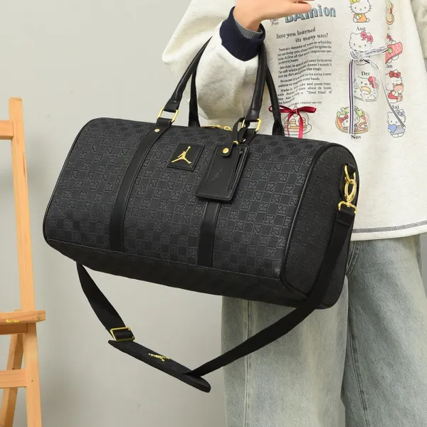 Design Duffle Bag Leopard Print Olive Brown Travel Bag - 14