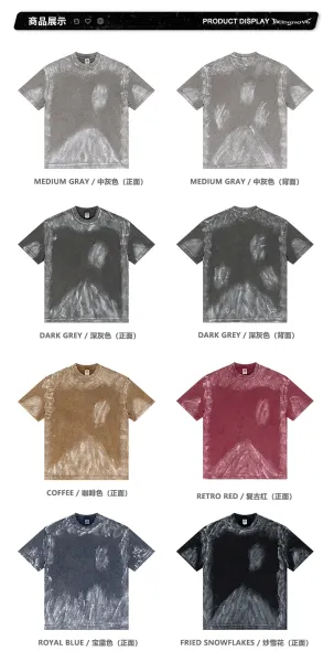 Design Beingmove Acid Wash Distressed Gray T-Shirt T-Shirts - 60