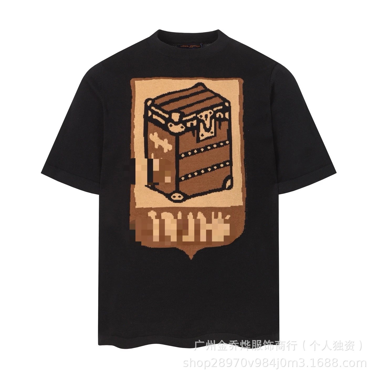 Design Mushroom Print Black T-Shirt - 4