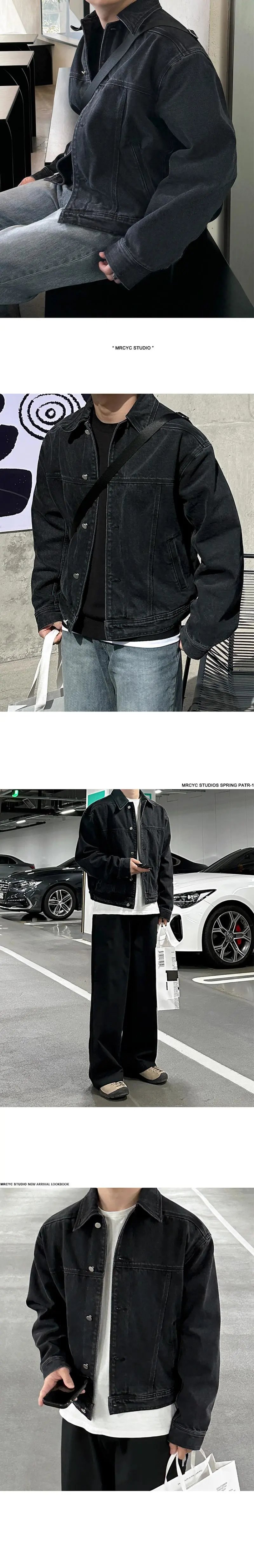 Design Black Denim Trucker Jacket Outerwear Denim Jacket - 11