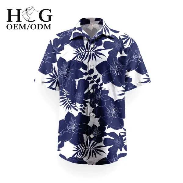 Design H&G Navy Floral Print Short-Sleeve Shirt - 1