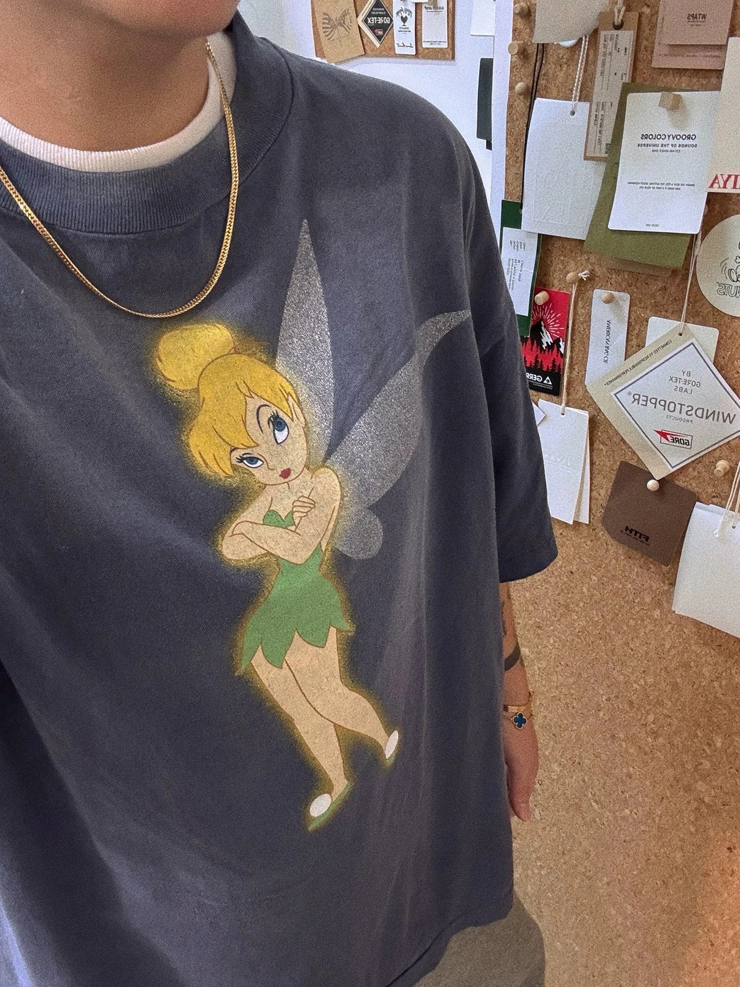 Design Disney Tinker Bell Saint Graphic Tee Blue T-Shirts - 22