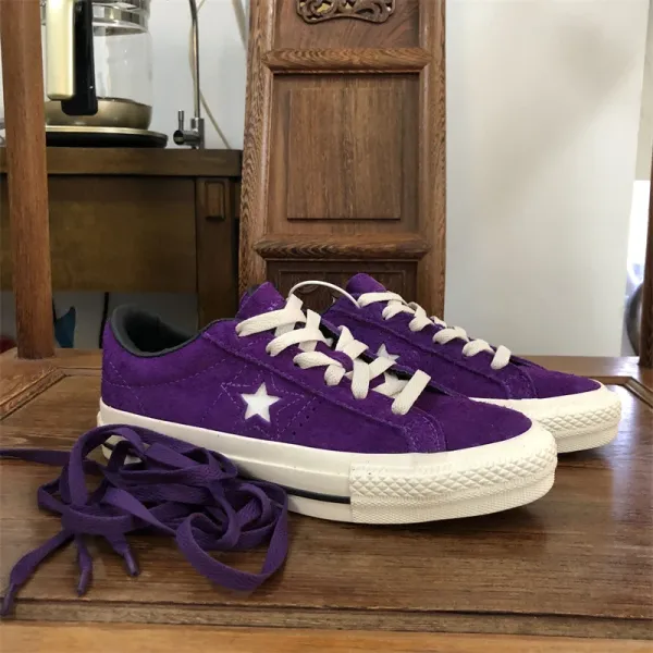 Converse One Star Purple Suede Sneakers Skateboard Shoes - 1