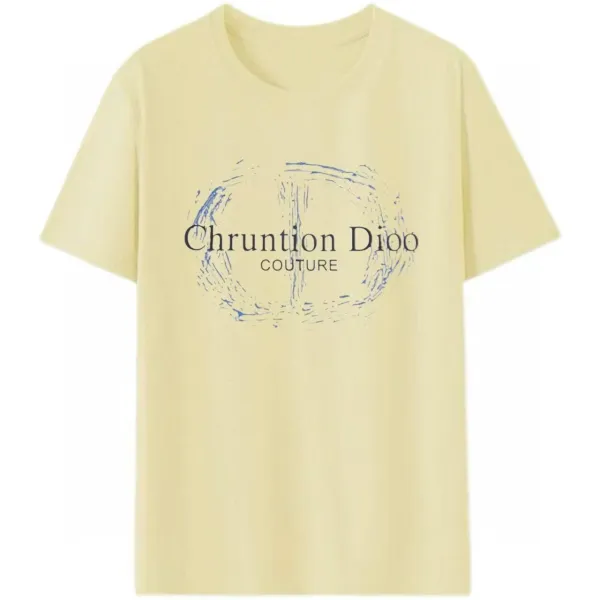 Design Chruntion Dioo Couture Graphic Print Yellow T-Shirt T-Shirts - 1