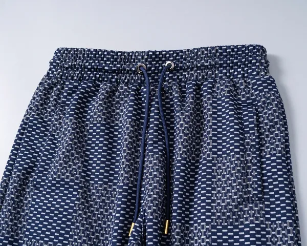 Design Checkerboard Pattern Navy Blue Casual Set - 10