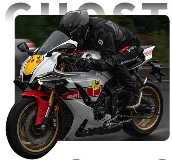 Design Ghost Racing Motorcycle Pants Black with Orange Accents Pants - 5