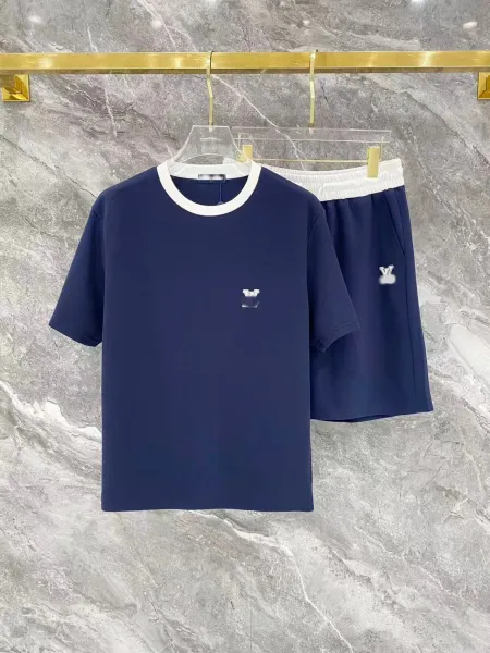 Louis Vuitton Monogram Logo T-Shirt and Shorts Set Navy - 1
