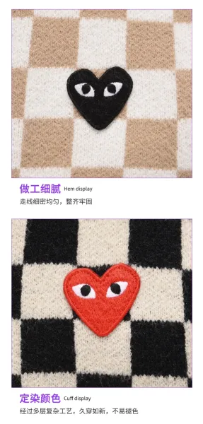 Comme des Garçons Play Checkerboard Red and White Cardigan - 9