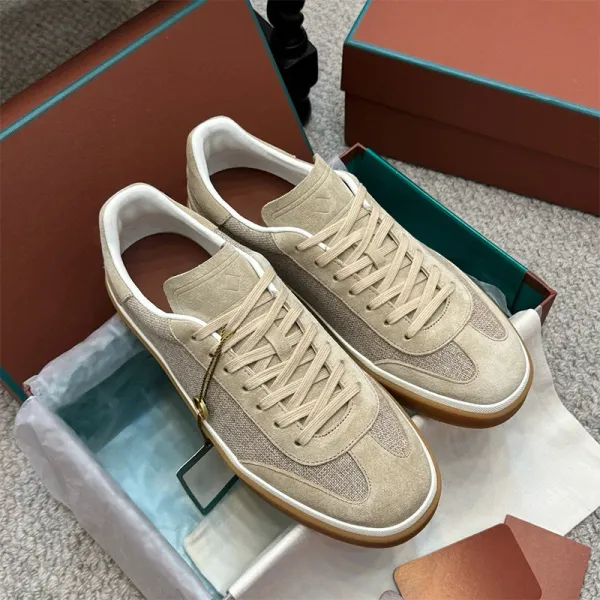 Design Low-Top Leather Sneakers Black White Gum Sole - 17