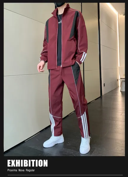 Nike Tracksuit Burgundy Black White - 15