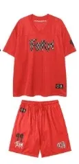 Design Graphic Print Red Casual Set - 1