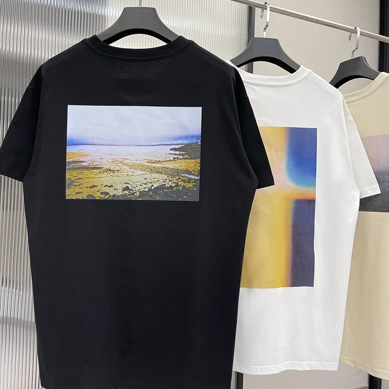 Design Abstract Cross Print White T-Shirt - 9