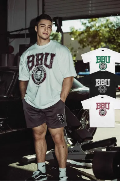 Design Ranxing BBU University Graphic T-Shirt Black T-Shirts - 7