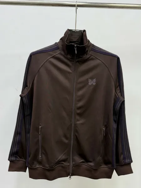 Adidas Originals Track Jacket Brown with Purple Stripes Outerwear - 1