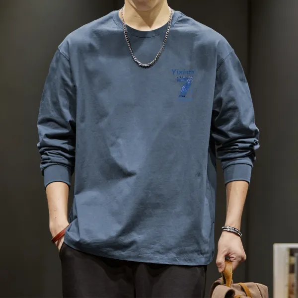 Design Yixin7 White Graphic Long-Sleeve T-Shirt T-Shirts - 12