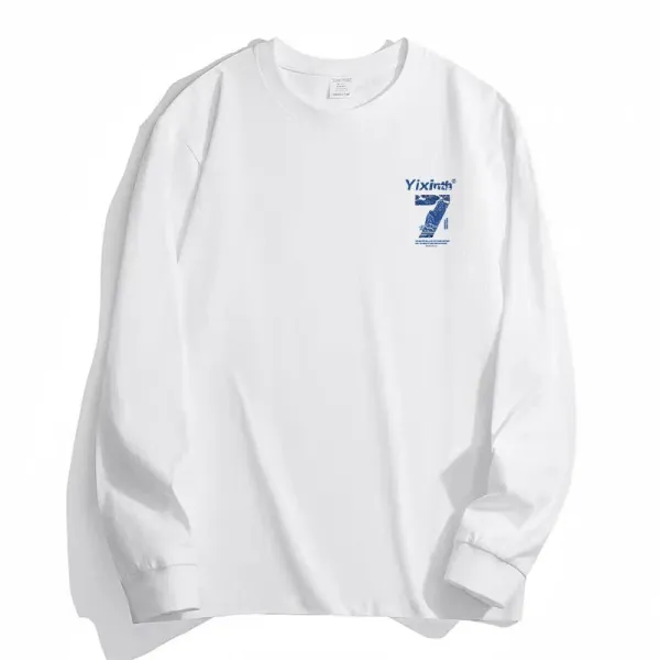 Design Yixin7 White Graphic Long-Sleeve T-Shirt T-Shirts - 8