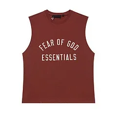 Fear of God Essentials Sleeveless Cropped Top Burgundy Vest Top - 1