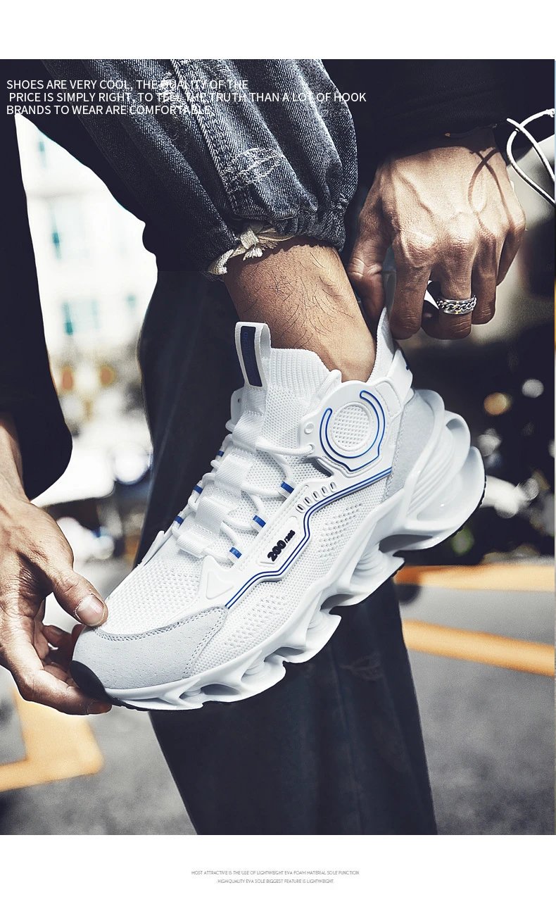 Design Flame Print Chunky Sneakers White Blue Multicolor - 24