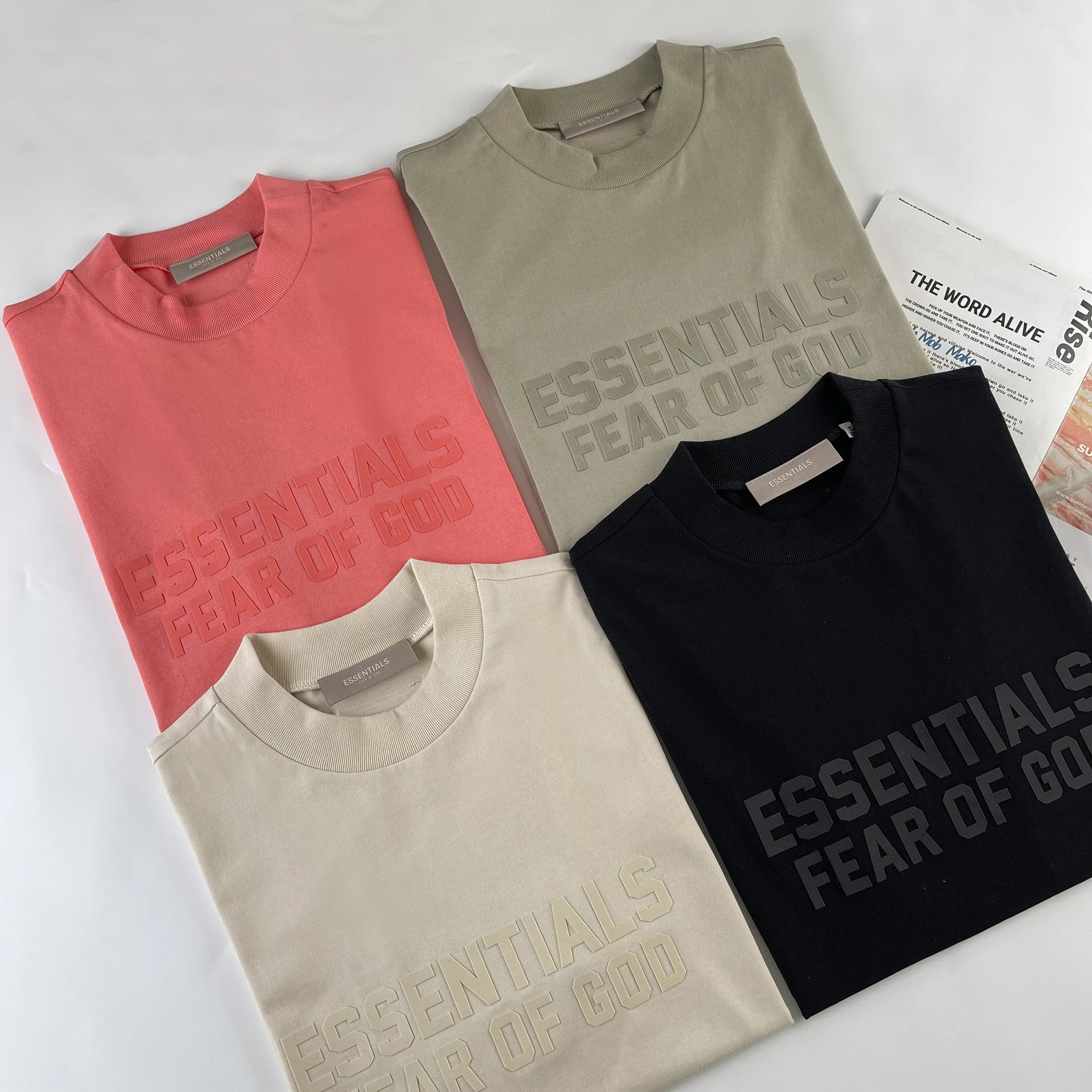 Fear of God Essentials Logo Print Black T-Shirt - 9