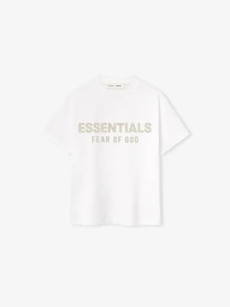 Fear of God Essentials Logo Print White T-Shirt - 1